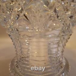 1890s Hawkes & Co. Brilliant Cut Holland Pattern Crystal Punch Bowl Pedestal