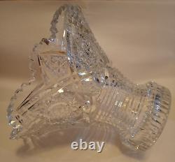 1890s Hawkes & Co. Brilliant Cut Holland Pattern Crystal Punch Bowl Pedestal