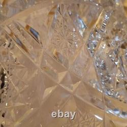 1890s Hawkes & Co. Brilliant Cut Holland Pattern Crystal Punch Bowl Pedestal