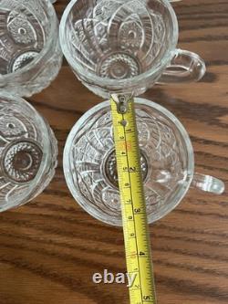 1894 EAPG Mckee Cut Glass Punch Bowl With Base & 12 Cups