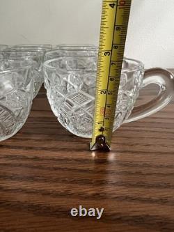 1894 EAPG Mckee Cut Glass Punch Bowl With Base & 12 Cups