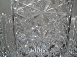 1899 American Brilliant Period Cut Glass Panel Stars Punch Bowl Persian Pattern