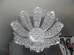 1899 American Brilliant Period Cut Glass Panel Stars Punch Bowl Persian Pattern