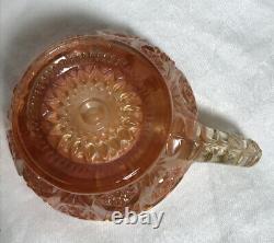 1900s Punch Bowl/Stand, Fashion Marigold (Carnival) 6 Cups by IMPERIAL GLASS