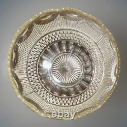 1910-20's Antique US Glass Manhattan Clear Tiffin Franciscan Bullseye Punch Bowl