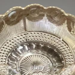 1910-20's Antique US Glass Manhattan Clear Tiffin Franciscan Bullseye Punch Bowl