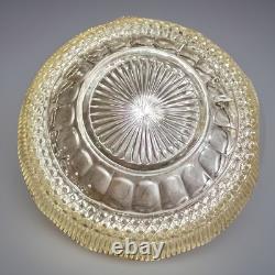 1910-20's Antique US Glass Manhattan Clear Tiffin Franciscan Bullseye Punch Bowl