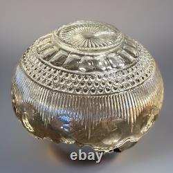 1910-20's Antique US Glass Manhattan Clear Tiffin Franciscan Bullseye Punch Bowl