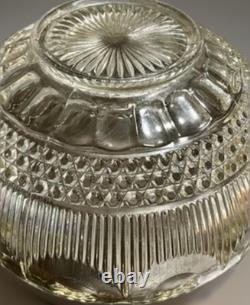 1910-20's Antique US Glass Manhattan Clear Tiffin Franciscan Bullseye Punch Bowl