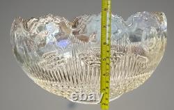 1910-20's Antique US Glass Manhattan Clear Tiffin Franciscan Bullseye Punch Bowl