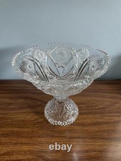 1910 Cambridge Glass #2351 Punch Bowl + Pedestal Stand, Near Cut
