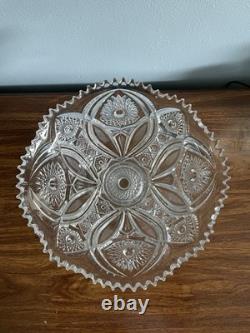 1910 Cambridge Glass #2351 Punch Bowl + Pedestal Stand, Near Cut