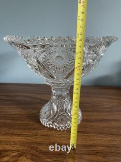 1910 Cambridge Glass #2351 Punch Bowl + Pedestal Stand, Near Cut