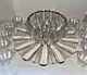 1930's Fostoria Sunray Clear Glass Punch Bowl Under Tray and Cups 12 Piece set