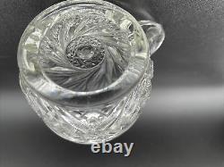 1930s L. E. Smith Pressed Glass Huge Punch Bowl & Matching 11 Cup Set