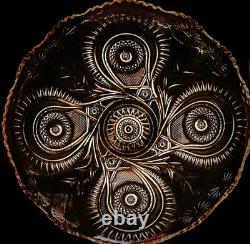 1930s LE Smith Punch Bowl Set (12 Cups) Pinwheel & Star Design Mint condition