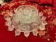 1935 Vintage LE Smith Co. Slewed Horseshoe Radiant Daisy /Peacock Punch Bowl Set