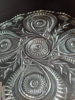 1935 Vintage LE Smith Pinwheel and Stars 3 Piece Punch Bowl with Platter & Stand