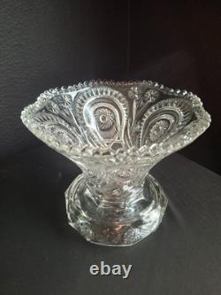 1935 Vintage LE Smith Pinwheel and Stars 3 Piece Punch Bowl with Platter & Stand