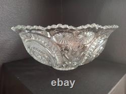 1935 Vintage LE Smith Pinwheel and Stars 3 Piece Punch Bowl with Platter & Stand