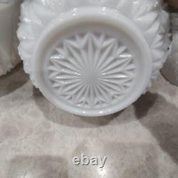 1940s Hazel Atlas Williamsport Milk Glass Punch Bowl, 14 cups, 1 Small Bowl