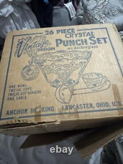 1940s Vintage Punch Bowl Set In Original Packaging