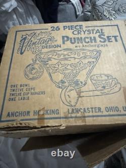 1940s Vintage Punch Bowl Set In Original Packaging