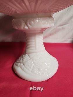 1950's Thatcher McKee White Milk Glass Punch Bowl Concord 28pc set WithHangers