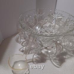 1960's Anchor Hocking (EAPC) Punch Bowl, Ladle, 12 Cups/11 Hangers, original