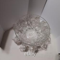 1960's Anchor Hocking (EAPC) Punch Bowl, Ladle, 12 Cups/11 Hangers, original