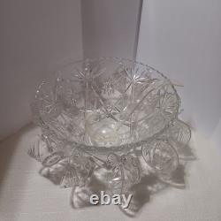 1960's Anchor Hocking (EAPC) Punch Bowl, Ladle, 12 Cups/11 Hangers, original