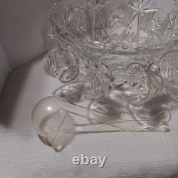 1960's Anchor Hocking (EAPC) Punch Bowl, Ladle, 12 Cups/11 Hangers, original