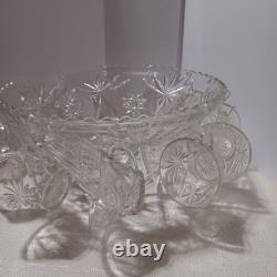 1960's Anchor Hocking (EAPC) Punch Bowl, Ladle, 12 Cups/11 Hangers, original