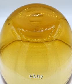 1960s Italian Blown Glass Punch Bowl Set Honey Amber Tole Metal Grape Vine Stand