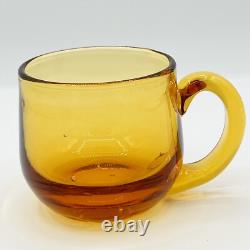 1960s Italian Blown Glass Punch Bowl Set Honey Amber Tole Metal Grape Vine Stand