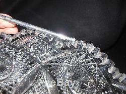 19th Century Large Brilliant Cut Crystal Punch Bowl And Pedestal