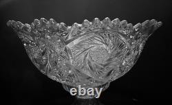 2 Pc. Imperial Glass Whirling Star Clear Punch Bowl No Cups