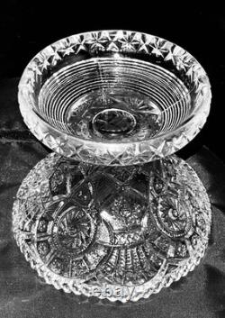 2 Pc. Imperial Glass Whirling Star Clear Punch Bowl No Cups