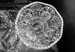 2 Pc. Imperial Glass Whirling Star Clear Punch Bowl No Cups