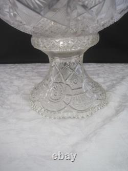 2 Pc. Imperial Glass Whirling Star or Pin Wheel Clear Punch Bowl No Cups
