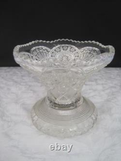 2 Pc. Imperial Glass Whirling Star or Pin Wheel Clear Punch Bowl No Cups