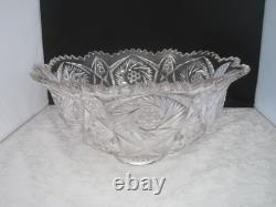 2 Pc. Imperial Glass Whirling Star or Pin Wheel Clear Punch Bowl No Cups