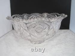 2 Pc. Imperial Glass Whirling Star or Pin Wheel Clear Punch Bowl No Cups