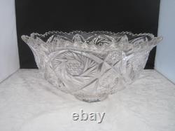 2 Pc. Imperial Glass Whirling Star or Pin Wheel Clear Punch Bowl No Cups