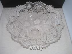 2 Pc. Imperial Glass Whirling Star or Pin Wheel Clear Punch Bowl No Cups