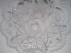 2 Pc. Imperial Glass Whirling Star or Pin Wheel Clear Punch Bowl No Cups
