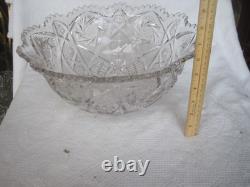 2 Pc. Imperial Glass Whirling Star or Pin Wheel Clear Punch Bowl No Cups