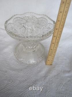 2 Pc. Imperial Glass Whirling Star or Pin Wheel Clear Punch Bowl No Cups