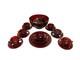 23 PC Ruby Red Vintage Glass Punch Bowl Set. 1 Bowl 15 Cups, 7 Saucers, 1 Plate