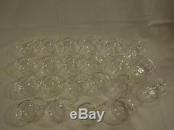 24 PC. Riekes Crisa Hand Blown Crystal Moderno Punch Bowl Set with Ladle